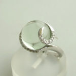 Wit gouden ring met beryl en diamant