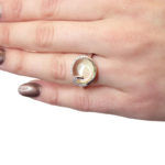 Wit gouden ring met beryl en diamant