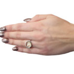 Wit gouden ring met beryl en diamant
