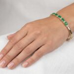 Gouden armband met smaragd en diamanten