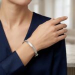 14 karaat wit gouden Christian slavenarmband met zirkonia