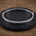 14 karaat wit gouden Christian slavenarmband met zirkonia