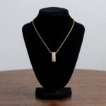 Geel gouden collier en hanger met diamanten