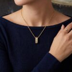 Geel gouden collier en hanger met diamanten