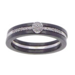 Gouden keramiek ring met diamant