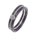 Gouden keramiek ring met diamant