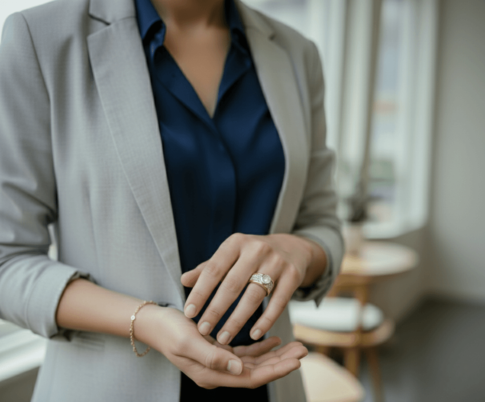 Bicolor ring met briljant geslepen diamanten