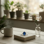 Wit gouden ring met saffieren en diamanten