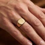 Heren geel gouden zegelring