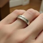 Wit gouden aquamarijn ring met diamanten