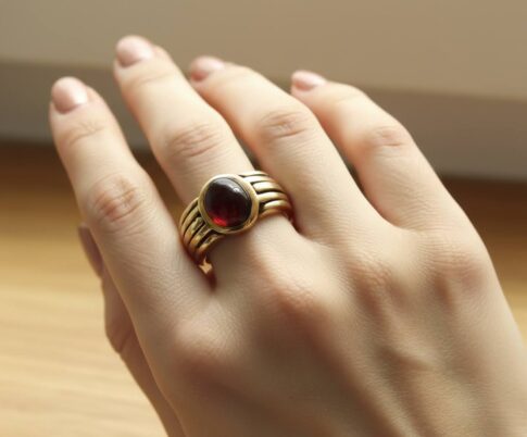 Atelier Christian gouden ring met granaat