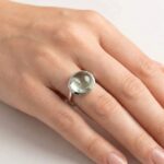 Wit gouden ring met beryl en diamant
