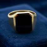Christian geel gouden onyx zegelring