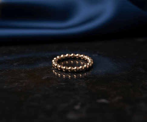 Rosé gouden bolletjes ring