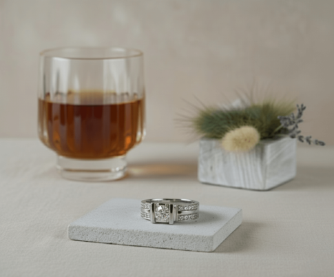 Diamanten wit gouden ring