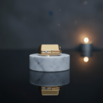 Gouden fantasie ring met diamant