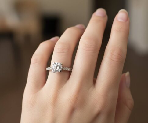 Wit gouden ring met zirkonia