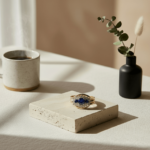 Geel gouden ring met saffier en briljanten