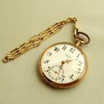 Gouden UNION zakhorloge met horlogeketting