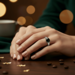 Bicolor gouden ring met diamant en saffier