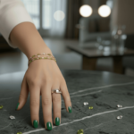 Gouden ring met 2 rijen briljanten