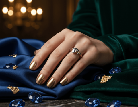 Wit- en geel gouden ring met solitair briljant