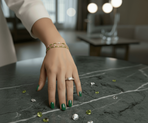 Gouden briljant geslepen diamanten ring
