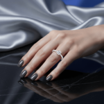 14 karaat wit gouden ring met diamant