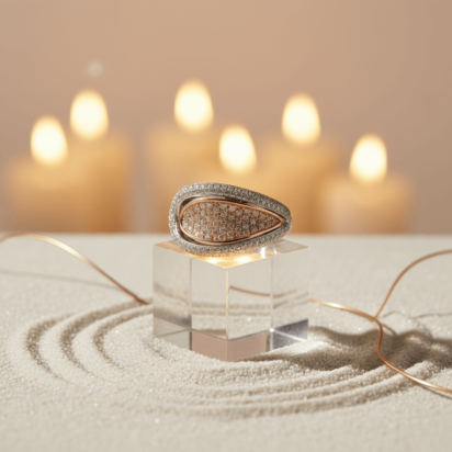 Bicolor gouden ring met diamant