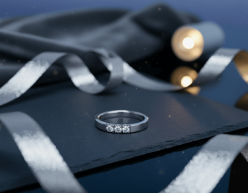 Wit gouden briljanten alliance ring Wit gouden briljanten alliance ring