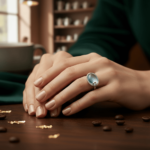 Gouden ring met topaas en diamant