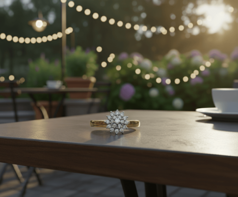 Bicolor ring met briljanten 0.20 ct.