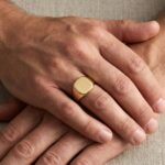 Heren geel gouden zegelring