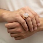 Rose gouden agaat ring