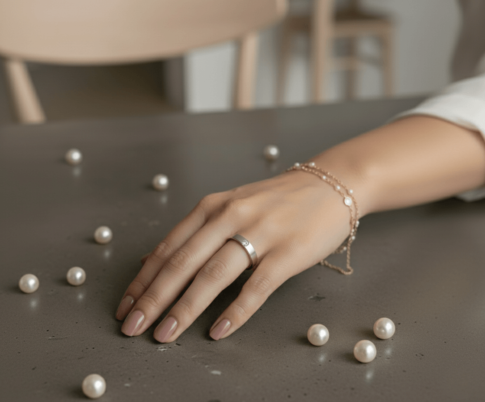 14 karaat wit gouden Christian ring met diamant