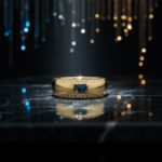 Gouden harten ring met diamanten en saffieren