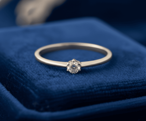 Geel gouden briljant geslepen diamanten ring