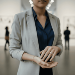 Gouden harten ring met diamanten en saffieren