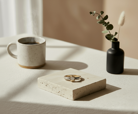 Bicolor Christian gouden ring met briljant