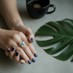 Bicolor ring met aquamarijn en diamanten