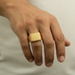 Geel gouden heren zegelring