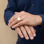 Geel gouden heren zegelring