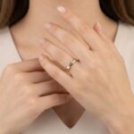 Gouden bicolor ring met diamant