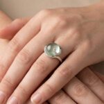 Wit gouden ring met beryl en diamant