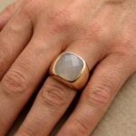 Rose gouden agaat ring