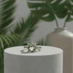 Geel gouden ring met aquamarijn