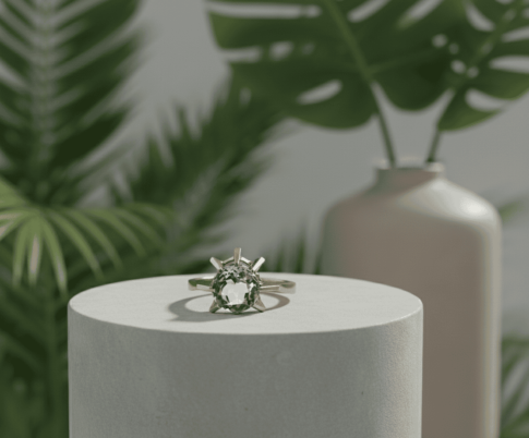 Geel gouden ring met aquamarijn