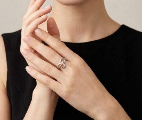 Bicolor gouden ring met diamanten