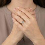 Gouden vlecht ring met diamant