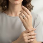 Wit gouden aquamarijn ring met diamanten